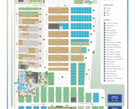 Layout of pitches and bungalows